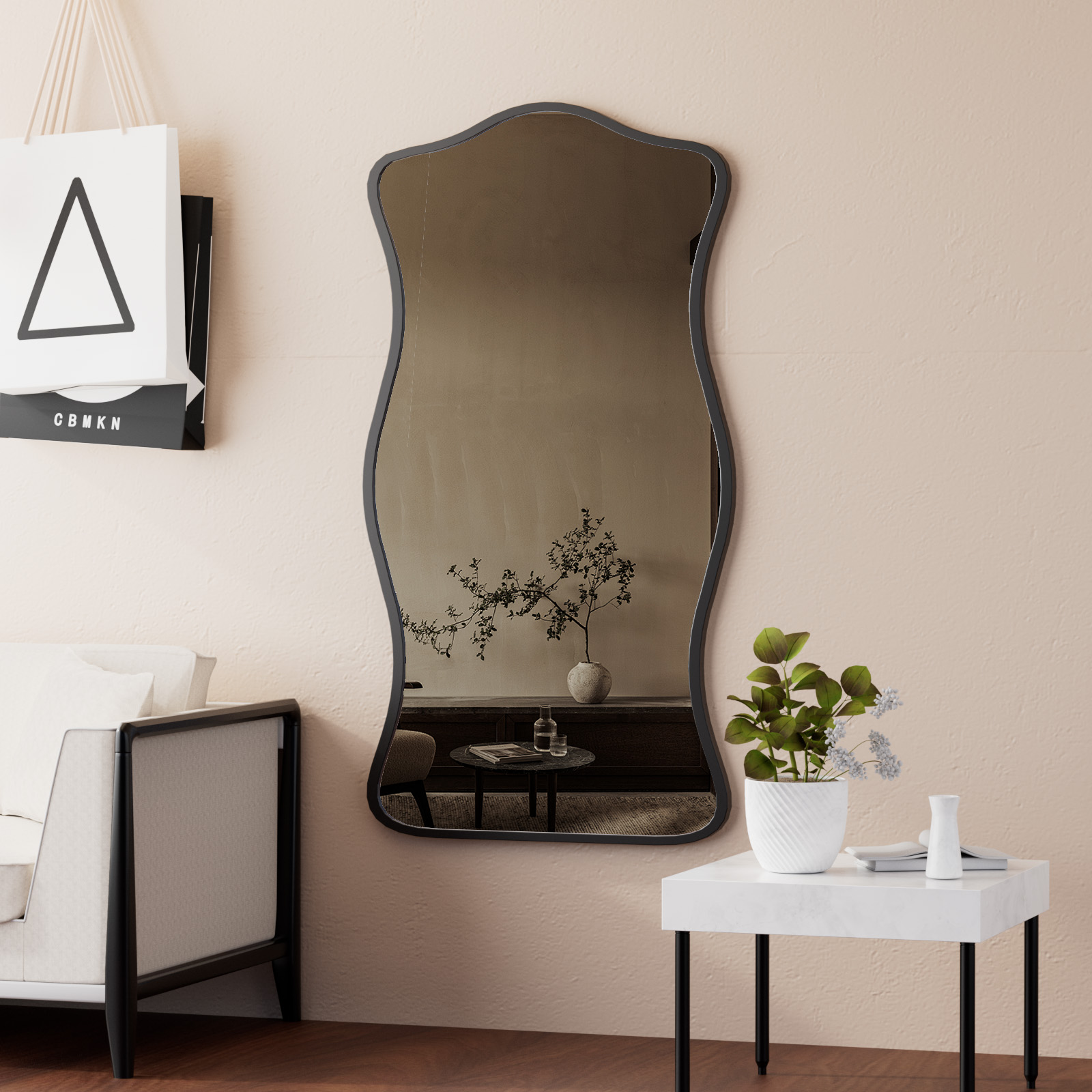 Amazon.com: COOL2DAY Irregular Wavy Wall Mirror,47